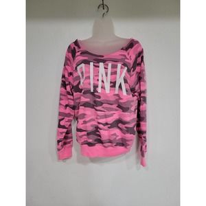 PINK Lightweight Pink Camo Sweater Women Size S/P